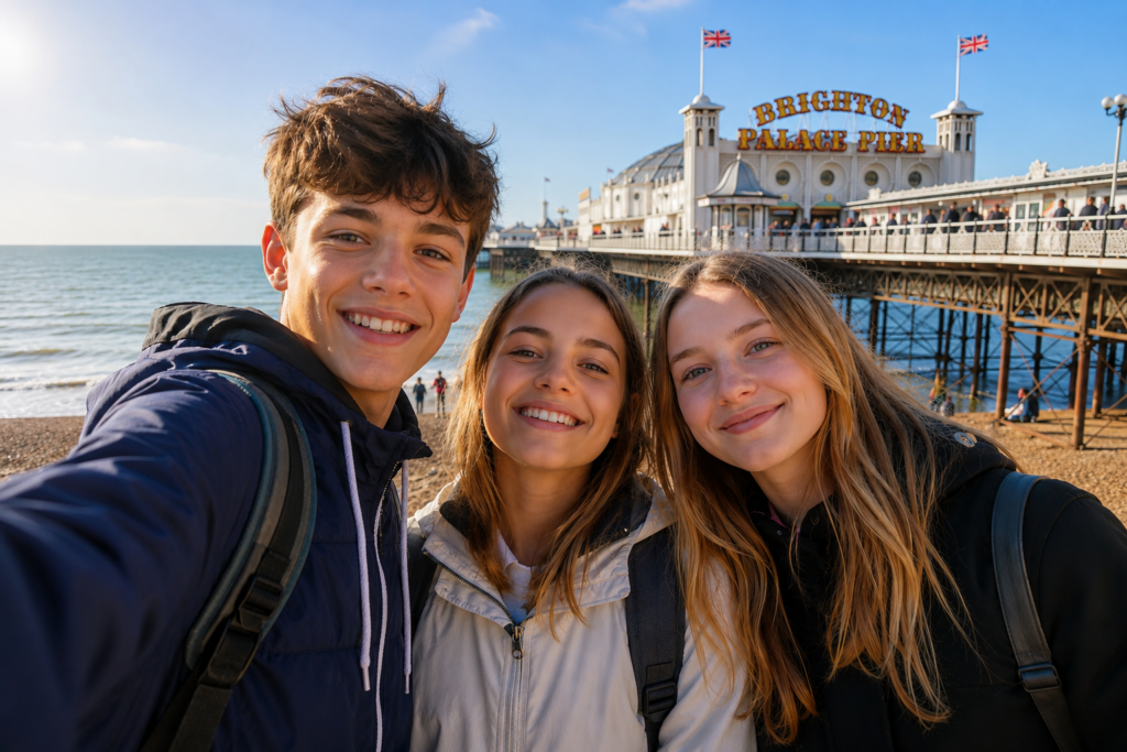Adolescents profitant de leur séjour à l'étranger avec les marques du groupe Go&Live